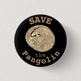 Rett der Pangolin, die gefährdete Tierkunst aufger Button