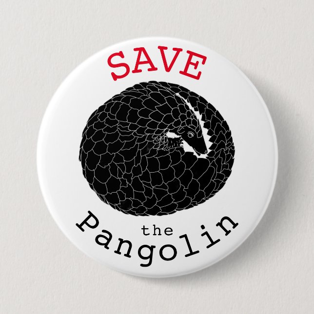 Rett der Pangolin-gefährdeten Tierart Button (Vorderseite)