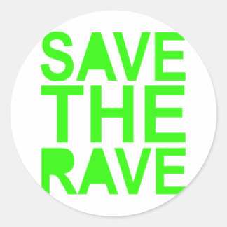Rett der Rave Grün NU RAVE raver 80er Szene Runder Aufkleber