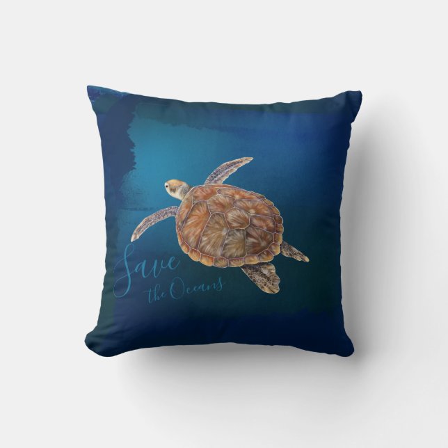 Rett der Seaturtle Tropical Fish Brust  Kissen (Vorderseite)