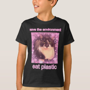Rett der Umwelt essen Plastik lustige Niedliche Ka T-Shirt
