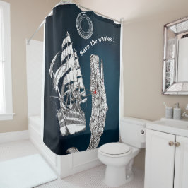 Rett der Wale Duschvorhang