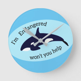 Rett der Wale Runde Wanduhr