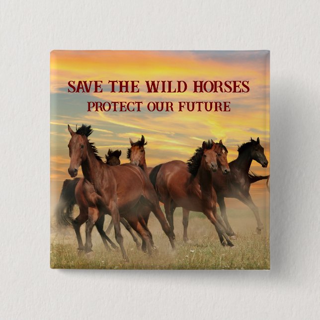 Rett der Wildpferde Button (Vorderseite)