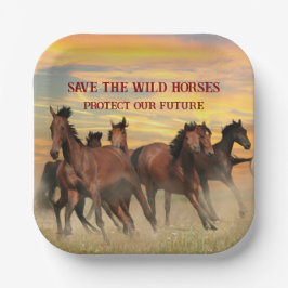 Rett der Wildpferde Pappteller