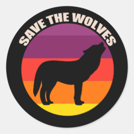 Rett der Wölfe Runder Aufkleber