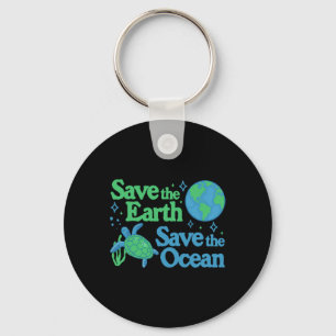 Rett des Earth Ocean Turtle Earth Day Awarenes Schlüsselanhänger