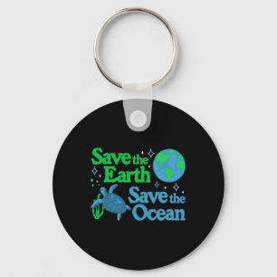 Rett des Earth Ocean Turtle Earth Day Awarenes Schlüsselanhänger