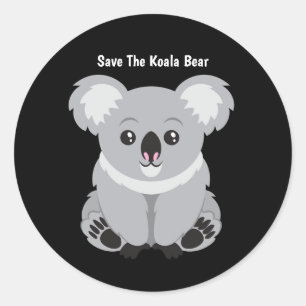 Rett des Koala-Bären Runder Aufkleber