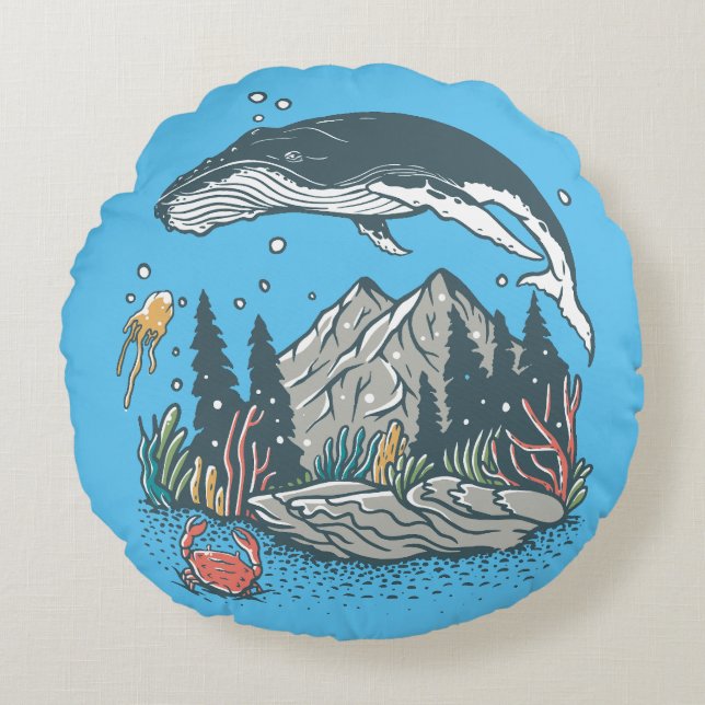 Rett des Ozeans Rundes Kissen (Vorderseite)