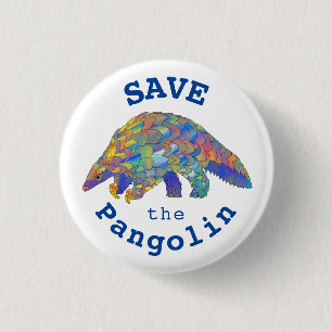 Rett des Pangolin-Niedlichen gefährdeten Tieraktiv Button