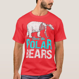 Rett des Polarbärendesigns für den Klimawandel vor T-Shirt