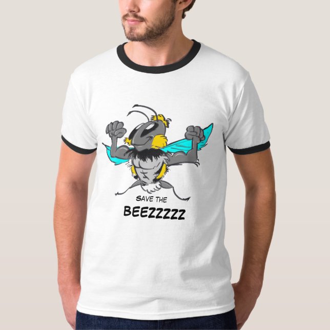 Rett des T - Shirt "Bee Strong Bumble Bee Cartoon" (Vorderseite)