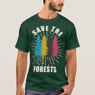 rett des Waldes gerettet Bäume grün gehen rett T-Shirt