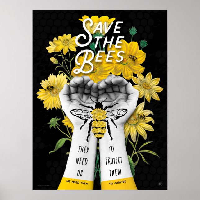 RETT DIE Bienen! - 18x24 POSTER (Vorne)