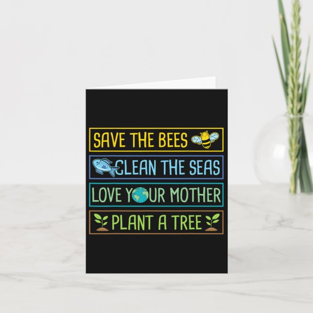 Rett die Bienen die Liebe des Meeres reinigen dein Karte (Vorderseite)