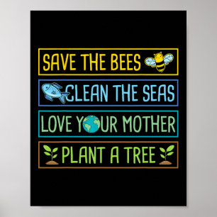 Rett die Bienen die Liebe des Meeres reinigen dein Poster