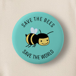 Rett die Bienen, Happy Little Bee on Green Button