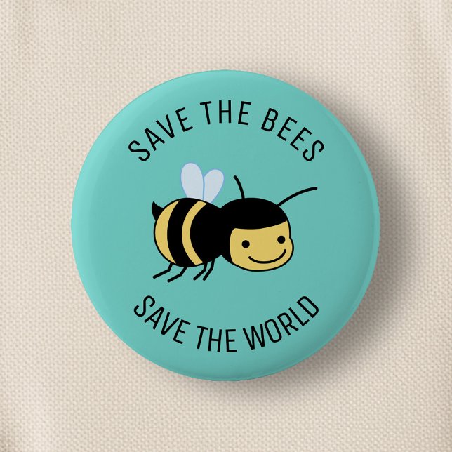 Rett die Bienen, Happy Little Bee on Green Button (Von Creator hochgeladen)