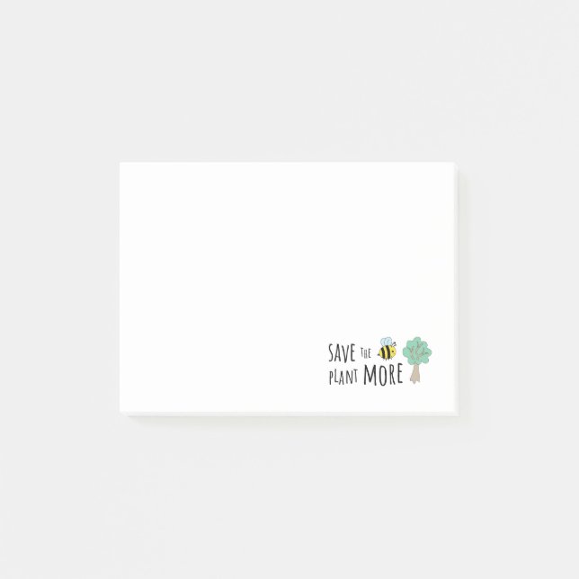 Rett die Bienen, Pflanze mehr Bäume! Post-it Klebezettel (Vorderseite)