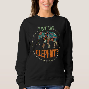 Rett die Elefanten Liebe Elephant Umwelt Sweatshirt
