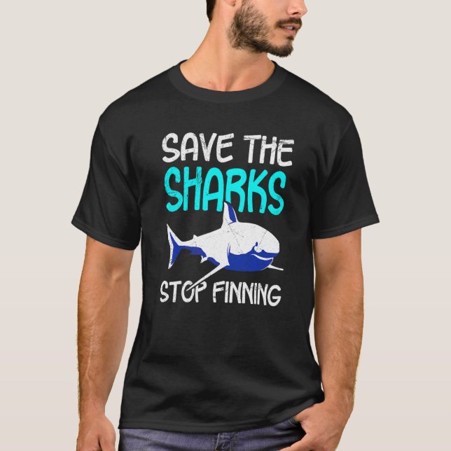 Rett die Haie auf, Haie zu finnen T-Shirt (Vorderseite)