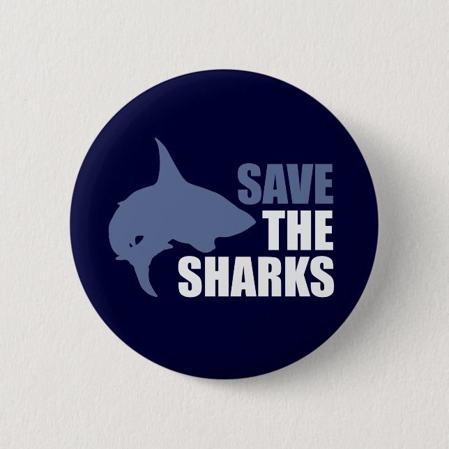 Rett die Haie, Rett den Fins-Slogan Button (Vorderseite)