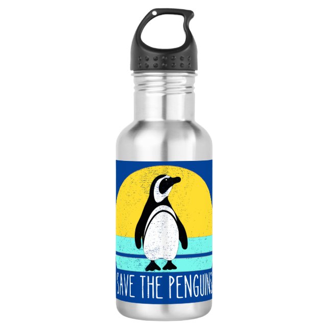 Rett die Pinguine Edelstahlflasche (Vorderseite)