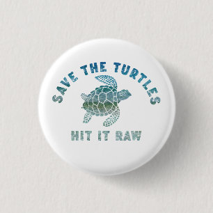 Rett die Schildkröten auf es roh Button