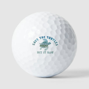 Rett die Schildkröten auf es roh Golfball