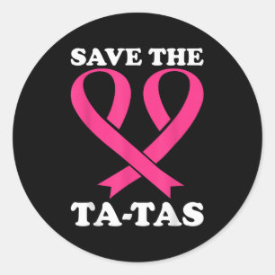 Rett die Ta-tas! Brustkrebs-Bewusstsein Runder Aufkleber