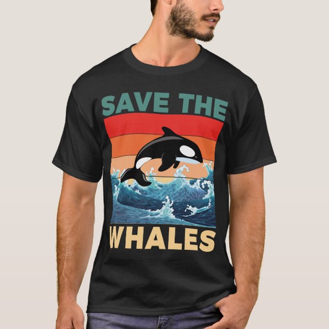 Rett die Wale Rettete unsere Ozeane T-Shirt (Vorderseite)