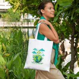 "Rett die Welt" - Öko, die Natur Gerettet" Jumbo Stoffbeutel