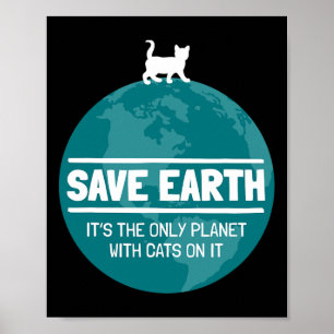 Rett Earth Funny Cat Earth Day Nature Lover Poster