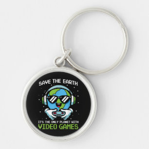 Rett Earth Gamer Design - Funny Earth Day Video Ga Schlüsselanhänger