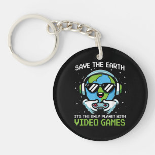 Rett Earth Gamer Design - Funny Earth Day Video Ga Schlüsselanhänger