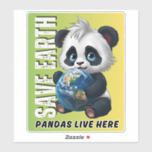 RETT EARTH Pandas live hier - Earth Day Sticker