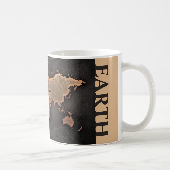 Rett Earth World Map Leder historisch global Kaffeetasse (Rechts)