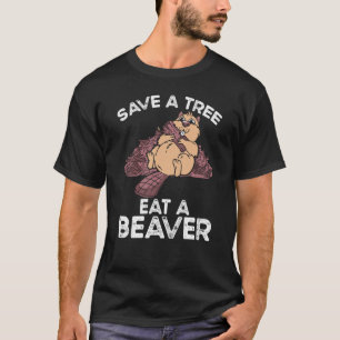 Rett einen Baum, der einen Biber isst T-Shirt
