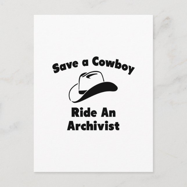Rett einen Cowboy .. Ride an Archivist Postkarte (Vorderseite)