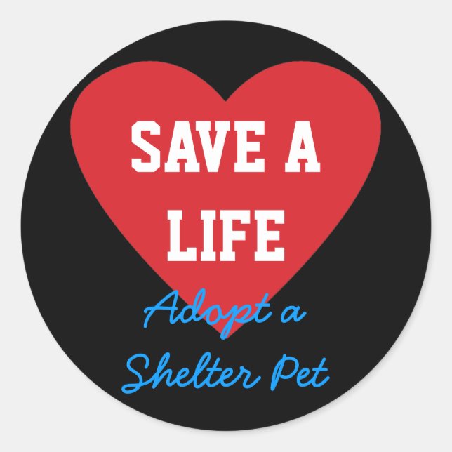 Rett einen lebenslang Adoptiert Unterschlupf Runder Aufkleber (Vorderseite)