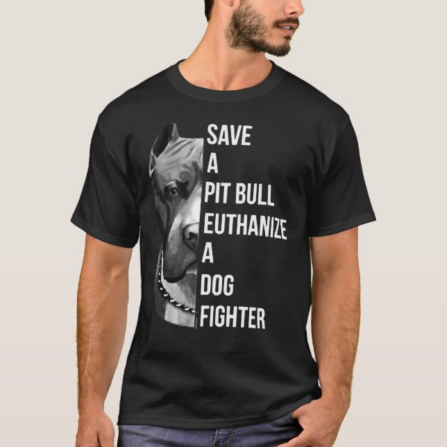 Rett einen Pitbull Euthanize A Hunde Kämpfer Pitbu T-Shirt (Vorderseite)