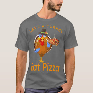 Rett einer lustigen Türkei Pilgrim essen Pizza Erw T-Shirt