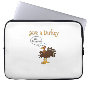 Rett einer Türkei Eat Lasagna Funny Erntedank Turk Laptopschutzhülle