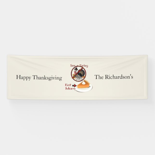 Rett einer Türkei essen mehr Kuchen Banner (Horizontal)