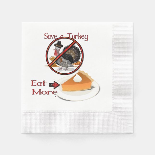 Rett einer Türkei essen mehr Kuchen Serviette (Vorderseite)