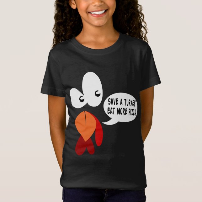 Rett einer Türkei essen mehr Pizza Funny Turkey Ge T-Shirt (Vorderseite)