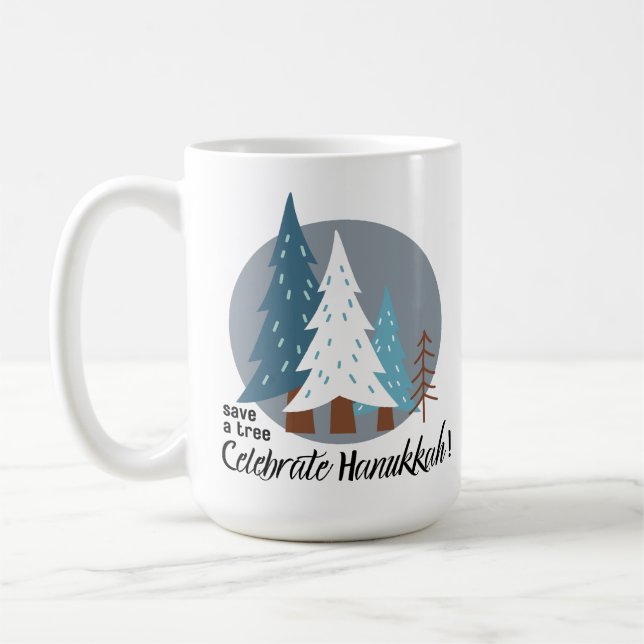 Rett eines Baumes - feiern Sie Hanukkah Kaffeetasse (Links)