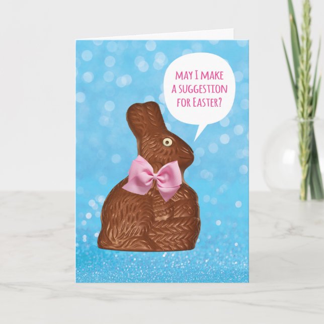 Rett eines Bunny-Eat-Ostern Pieps und Geleebohnen Karte (Vorderseite)