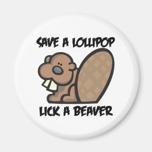 Rett eines Lollipop Lick a Beaver Magnet
